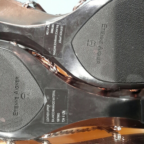 Etienne Aigner bronze and silver sandals - Picture 7 of 8